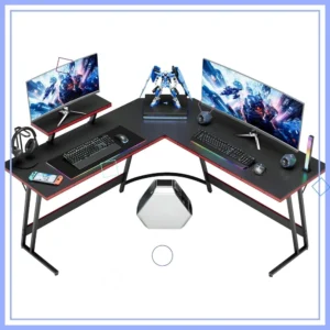 51-Inch L-Shaped Computer Desk with Monitor Stand