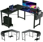 50-Inch L-Shaped Computer Desk with Storage & CPU Stand
