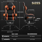Ergonomic Gaming Chair with Footrest