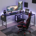 50-Inch L-Shaped Computer Desk with Storage & CPU Stand