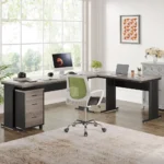 83 Inch L-Shaped Computer Desk with Storage