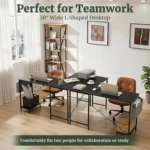 50-Inch L-Shaped Computer Desk with Storage & CPU Stand