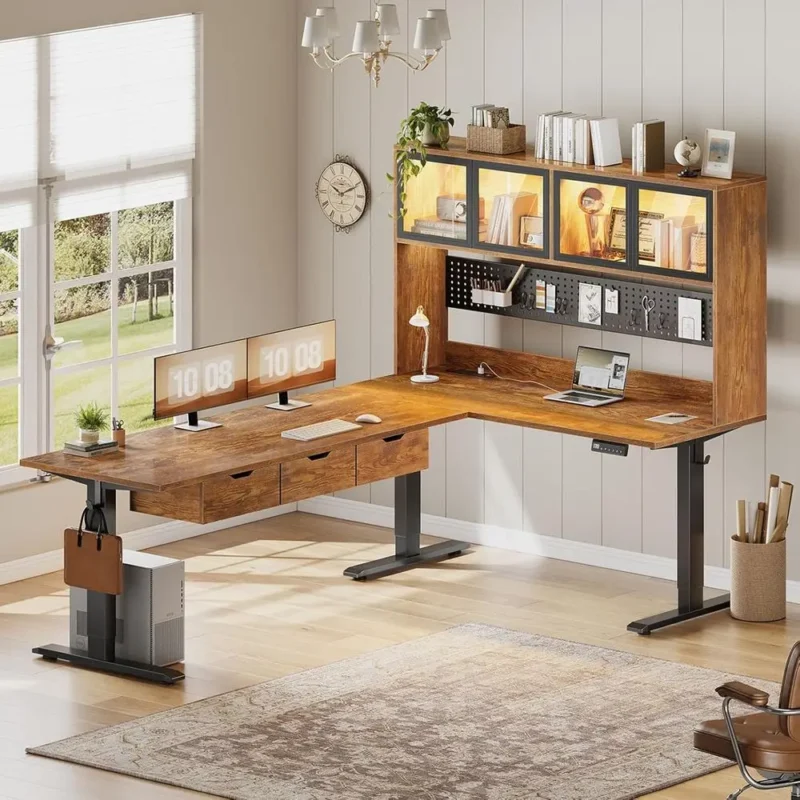 Standing L-Shaped Computer Desk