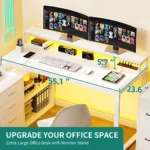 L-Shaped Gaming Computer Desk with Storage