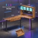 Standing L-Shaped Computer Desk
