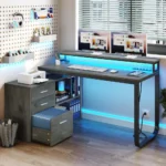 L-Shaped Gaming Computer Desk with Storage