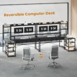 55-Inch L-Shaped Computer Desk with Hutch