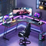 51-Inch L-Shaped Computer Desk with Monitor Stand