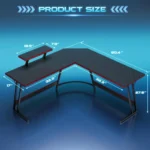 51-Inch L-Shaped Computer Desk with Monitor Stand