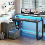 L-Shaped Gaming Computer Desk with Storage