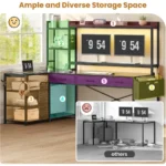 55-Inch L-Shaped Computer Desk with Hutch