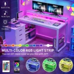 L-Shaped Gaming Computer Desk with Storage